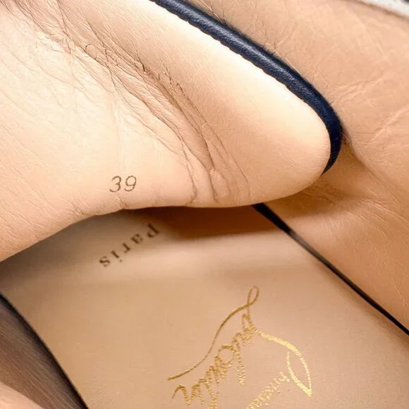 Christian Louboutin Louis Strass Sneaker Size 39 US 9 Navy Blue High Top Crystal - Picture 13 of 14